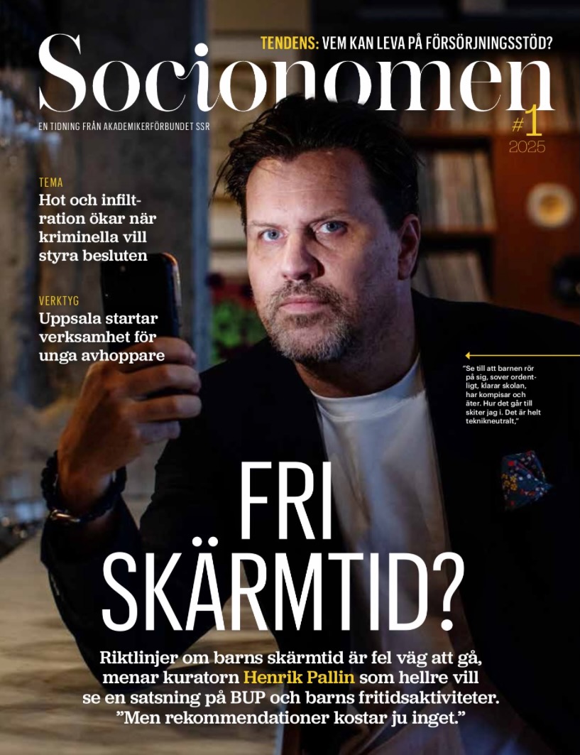 Henrik Pallin på omslaget till Socionomen